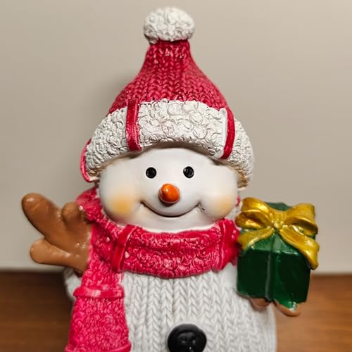 Snowman-Figurine-Christmas-Decorations-Snowman-Statue-Holding-Gift-Box-Home-Decorative-Resin-New-Year-Indoor-Snow-Man-Figure-Ornament-55-H Snowman Figurine Christmas Decorations Snowman Statue Holding Gift Box Home Decorative Resin New Year Indoor Snow Man Figure Ornament 55 H