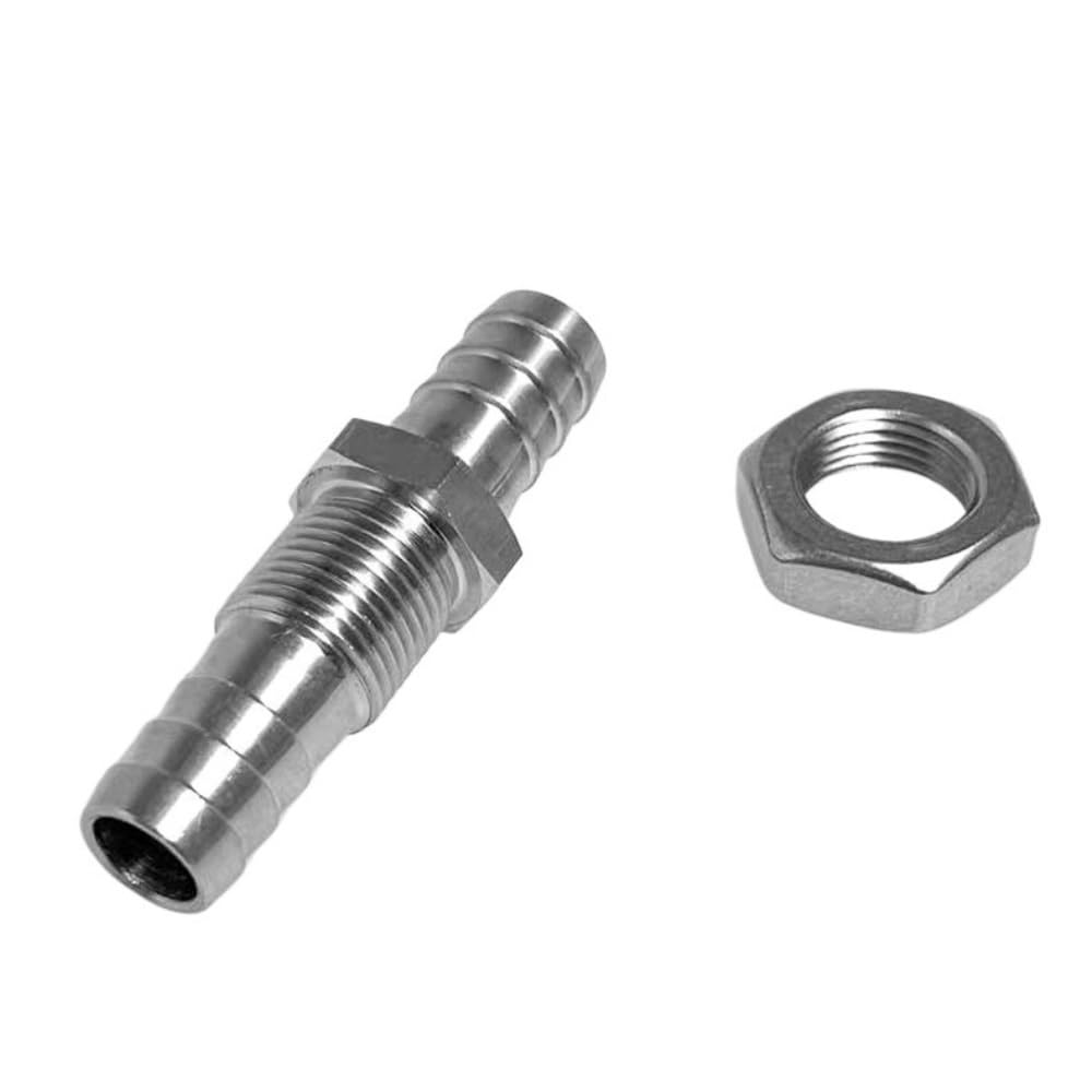 Threaded Hose Connector， Straight-Through Pipe Connectors with Thread, Equal Diameter Stainless Steel 1pc(10mm)