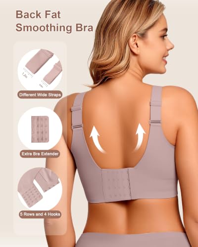 Image of Bras for Women Jelly Wireless Supportive Seamless Full Coverage Push Up No Underwire Comfort Plus Size for Older Women