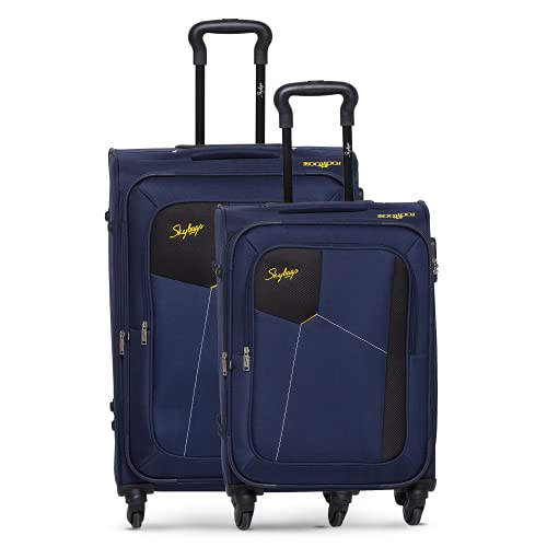 Image of Skybags Rubik Blue Softsided Luggage Set of 2 Small & Medium