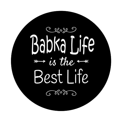 Babka Life Poland Polish Grandmother Grandma PopSockets Swappable PopGrip, Black - Image 3