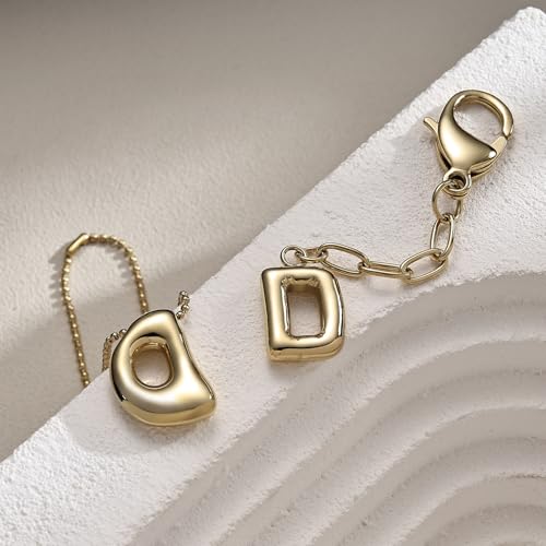 COTATI Gold Plated Bubble Letter Keychain for Women Initial Monogram Pendant Charm Keychains for Bag Handbags Purse