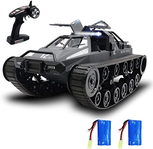 VOLANTEXRC RC Tank Car for Kids and Adults, 1:12 Scale All Terrain Monster Truck Remote Control Crawler 2.4Ghz High Speed RC Tank 4WD Remote Control Tank with 2 Batteries Xmas Gifts for Kids & Adult
