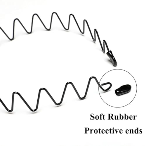 Shining Diva Fashion Black Metal Hair Band for Men Boys Women Girls Kids 6 Pcs Combo Hairband Headbands Sports Yoga Face Wash Facial Hair Accessories (15905HB)