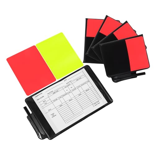 Cartas duraderas de árbitro de fútbol Abaodam rojo y amarillo miniatura 1