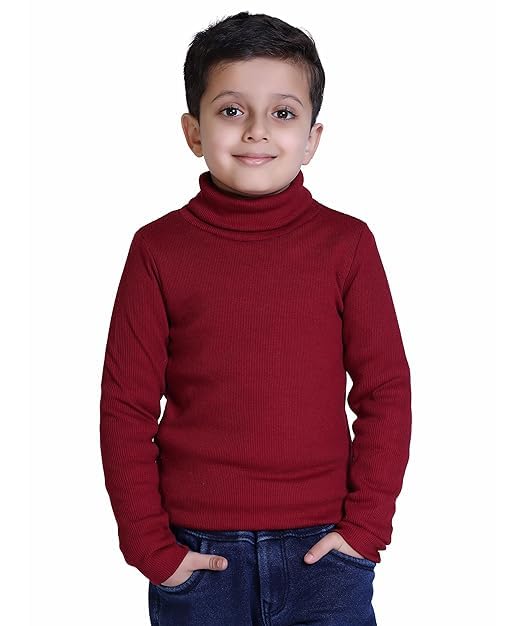 RZLECORT Winter Wear Cotton Full streachble High Neck Full Sleeves T-Shirt for Kids Boys and Girls-image-27