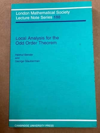 LMS: 188 Local Analysis Order Thm Revised ed. Edition book cover