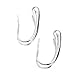 Naivo Teardrop Drop Hoop Silver Plated Earrings for Women Lady's Gift