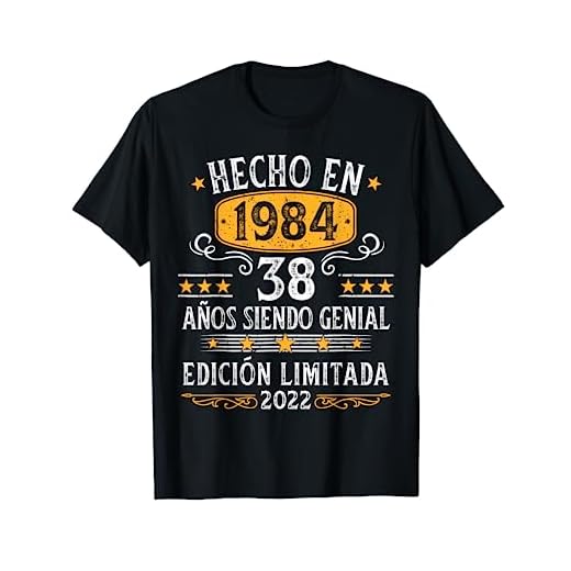 38 Años Cumpleaños Regalo Para Hombre Mujer Hecho En 1984 Camiseta