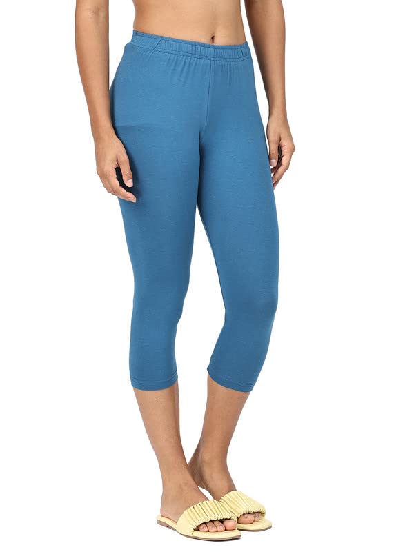 Image of Robinbosky Premium Stretchable Cotton Capri Legging for Women | Suitable for Formal wear & Casual wear | High-End Elastic Makes. The Leggings Squat Proof and Durable for Travel, Yoga, & Workout.