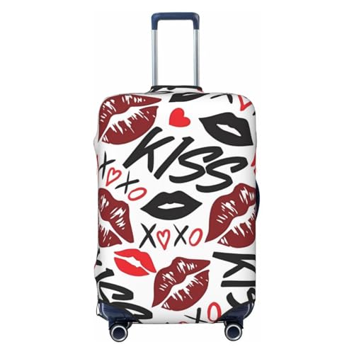 Red Lips Travel Luggage Cover Suitcase Protector Bag,Anti-Scratch Fits 18-32 Inch Luggage,Suitcase Sleeve For Kid And Adult,Small