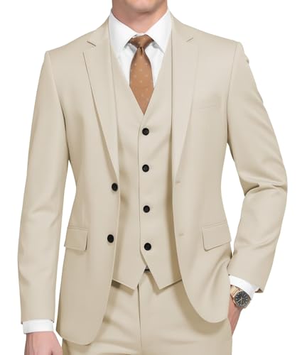 Men's Suits Slim Fit Piece Suit for Men Two Button Blazer Jacket