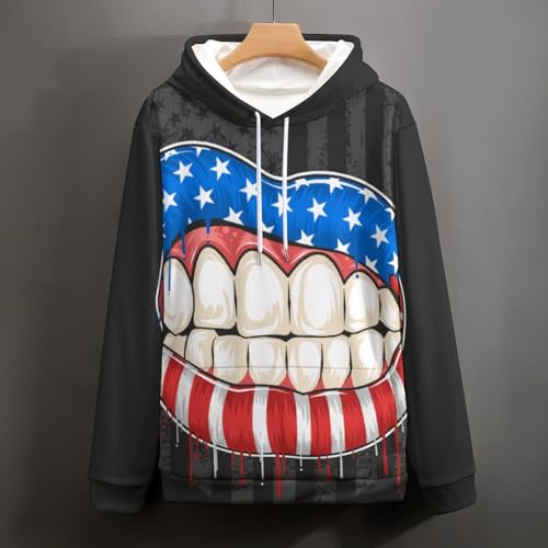 Sweats à capuche lèvre Amérique UMENG pull unisexe S - 4