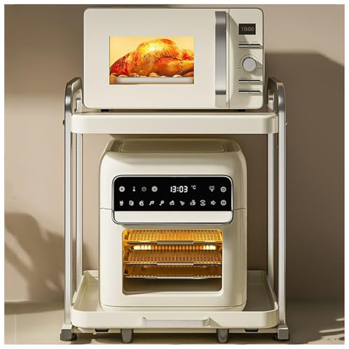 CWCQGH Kitchen Counter Storage Shelves Stand with Spice Rack and Microwave Oven Rack for Kitchen/Office/Bathroom Desktop Storage nization Bakers Rack Pantry Shelf,42×38.5×52cm