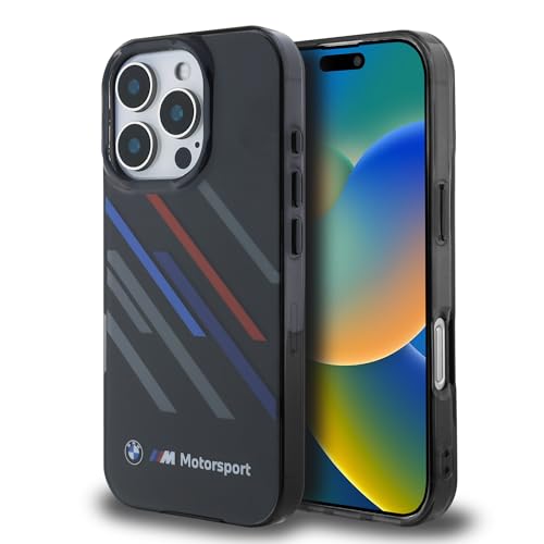CG Mobile BMW BMHCP16X23HTRAK Coque pour iPhone 16 Pro Max 6,9" Noir Coque Rigide Motosport IML Rayures aléatoires