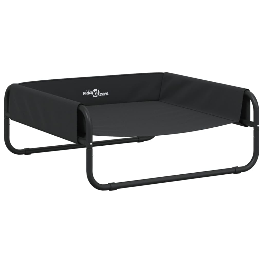 Cama para perros elevada antracita, 70 x 70 x 28,5 cm, tejido Oxford y acero con recubrimiento en polvo, soporta hasta 80 kg, diseño moderno, adecuado para salón, terraza y jardín