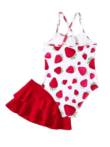 Floerns Toddler Girl's 2 Piece Bikini Sets One Piece Swimsuit with Beach Skirts2