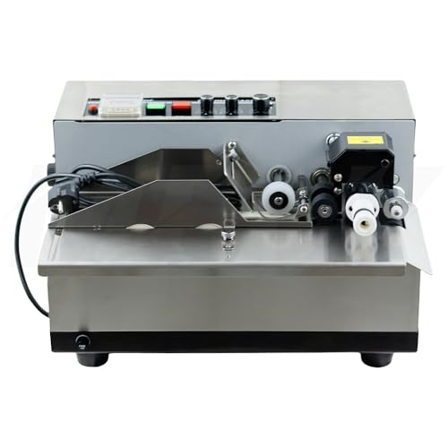 MKPARTY Machine de codage automatique de roue d'encre 180 W Imprimante par lots à encre solide, acier inoxydable, marquage en ligne à séchage rapide pour codage d'étiquettes de date, impression de – vue 2