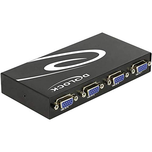 DeLOCK 87635 Beige Commutateur VGA Bidirectionnel Manuel à 4 Ports