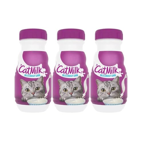 Whiskas Cat Milk Treat 200ml x 3, Kitten Pet Food Age 6weeks+ Calcium for Strong Bones Teeth Care Vitamins Minerals with Welari Thank You Card | (3pack)