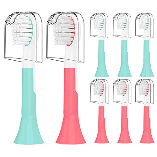 Kids Replacement Brush Heads, Compatible with Sonicare Kids Toothbrush Model HX6032 HX6034 HX6321 HX6330 HX6331 HX6340, for Kids 3-9 Years Old, 8 Pack