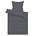 Produktbild LARAWELL Bettwäsche 135x200, Ganzjahres Bettwäsche-Sets, grau, gestreift, Baumwolle, Premium, Bettbezug 135 x 200 und 1 Kissenbezug 80x80, mit Reißverschluss, atmungsaktiv