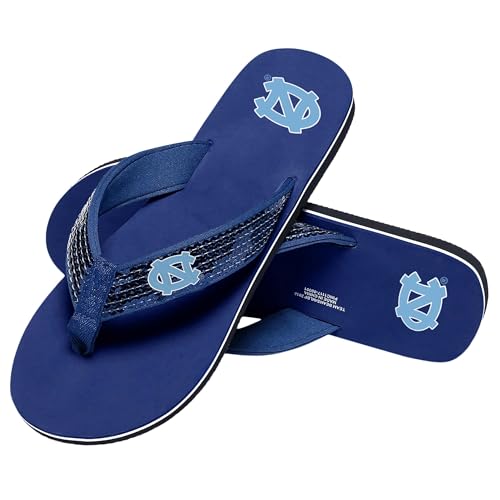 FOCO North Carolina Tar Heels NCAA Womens Sequin Flip Flops - L