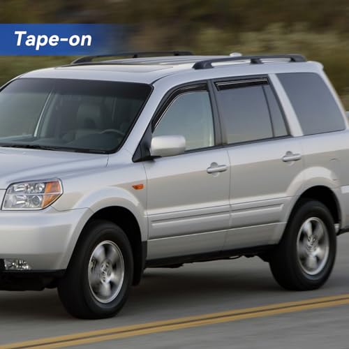 Image of Window Visors Rain Guards Shield for 2003-2008 Honda Pilot, Out-Channel Window Vent Wind Deflectors Visors Shades for 03-08 Pilot