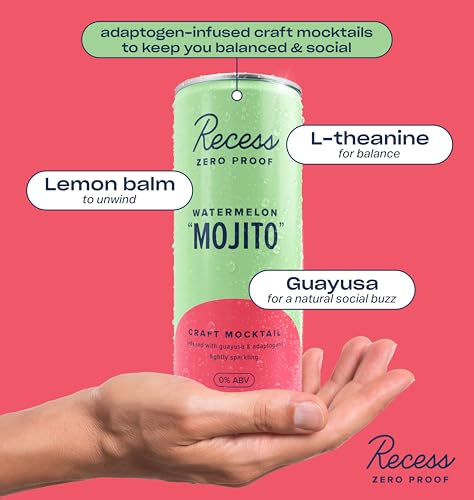 Image of Recess Zero Proof Watermelon Mojito Mocktail, 12 Pack