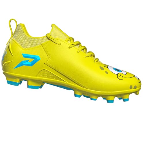 Phenom Elite Spongebob Football Cleats Quantum Speed 2.0 | SprintSense Traction | Lightweight Men's Football Cleats | Official Nickelodeon Gear | American Football Shoes
