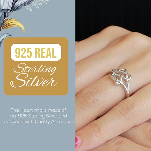 CloseoutWarehouse 925 Sterling Silver Hearts Infinity Fusion Ring (Comes in Colors)2