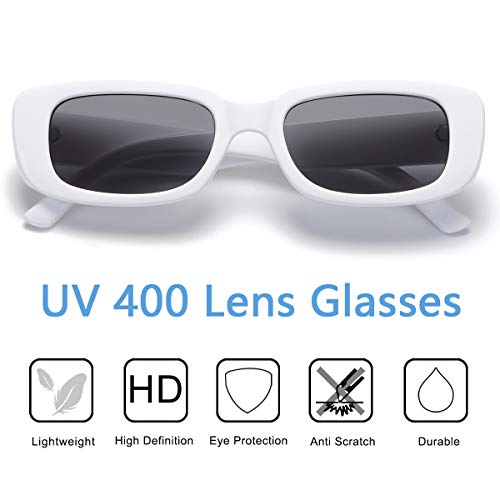 Vintage Rectangle Sunglasses for Women Men 90s Fashion Narrow Square Frame Eyewear UV400 Protection4