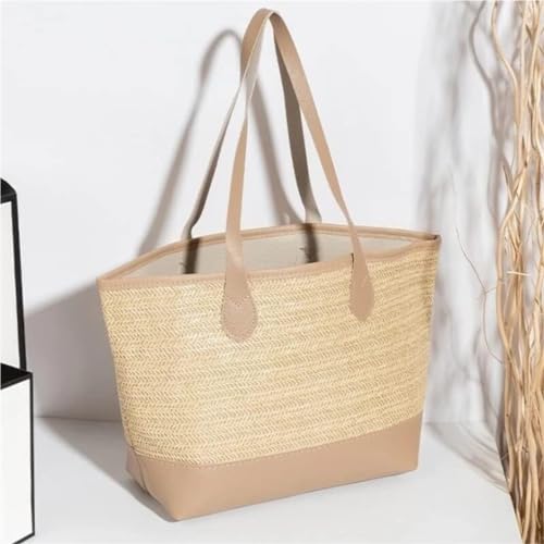 Handmade Bag, Summer Straw Bags Women Woven Bag Leather Beach Handbags Tote Bag Women Vacation4