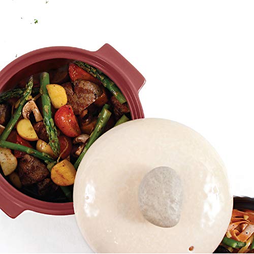 Neoflam 2 Quart Non-Stick Ceramic Casserole Pot, Dutch Oven, Clay Pot, Stockpot for Stew, Soup, Steam, Scratch Resistant, Refrigerator, Oven Safe, Heat Resistant up to 752F with White Lid, Plum Color - Thumbnail 7