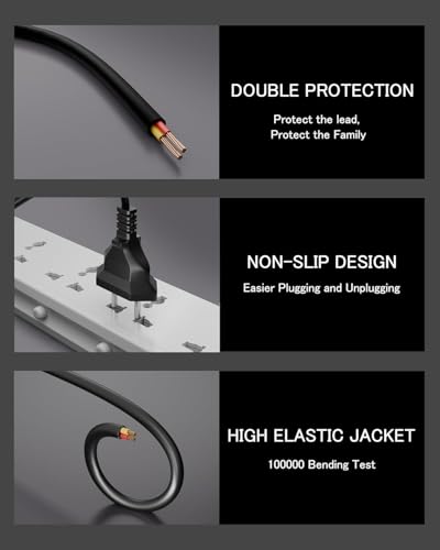 Image of TECH-X 1.2 Meter 2-pin L-Shape Universal Replacement AC Power Cord Cable Wire for LED TV, Printer, Laptop PC Notebook Computer, Tape Recorder, Camera Black