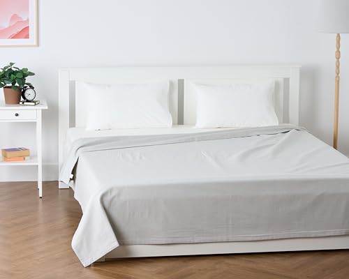 Image of 100% Pure Cotton 3 Layer Dohar, Double Bed Blanket Comforter, (90''X100'' / 230X254 CM), Uni Chambray, Skin Friendly Dohar, Color - L. Gray
