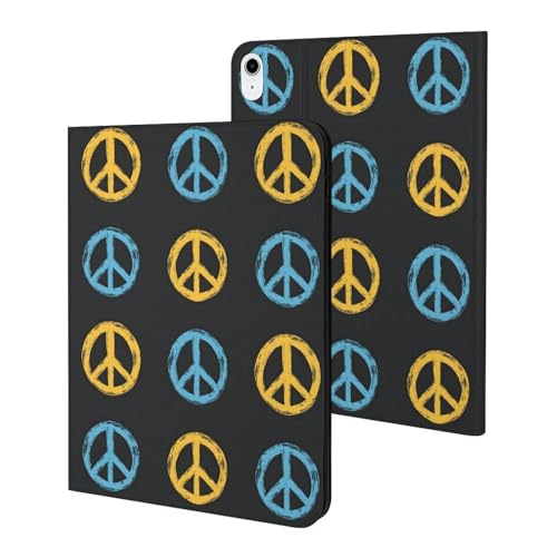 Housse iPad 11 pouces 2025 et iPad 10e génération 10,9 2022 motif Peace vintage