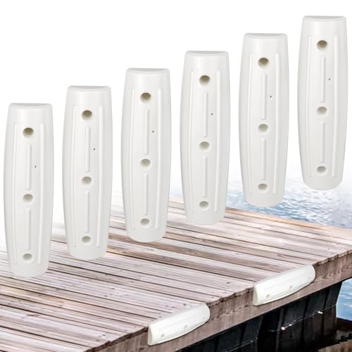 JYINCPED Boat Dock Bumpers Straight-Edge Dock Fender, Marine Bumpers Fenders Side Guards, Soft UV-Resistant, 17-Inch, Horizontal Protection, Inflatable,6 Pack-White