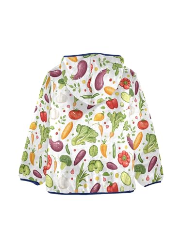 Various Vegetables Girls Fleece Jacket Girls Fall Jacket Boys Coats Zip Up Hoodie Children Sherpa Warm Outerwear 2-10T2