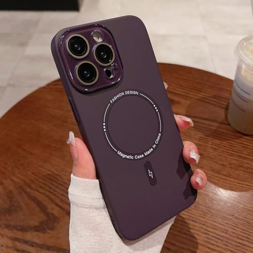 Étui magnétique iPhone 15 Pro Max en PC mat violet