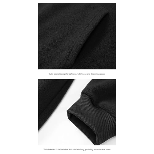 Mens Winter Fleece 2 Piece Sets Crewneck Long Sleeve Sweatshirt and Elastic Waist Pants Casual Solid Sweatsuits Outfit3