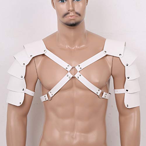 Warrior Knights Shoulder Armors Steampunk Faux Leather Body Chest Harness Belt Lingerie Night Party Cosplay Costume3