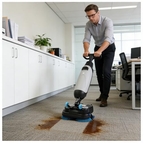 WEICNE Pulidora De Pisos Comercial, Máquina para Limpieza De Alfombras De 43 Cm, Pulidora Y Fregadora De Pisos, 240 RPM, Cobertura 13000 Pies Cuadrados/H, Limpieza Industrial De Pisos Gray