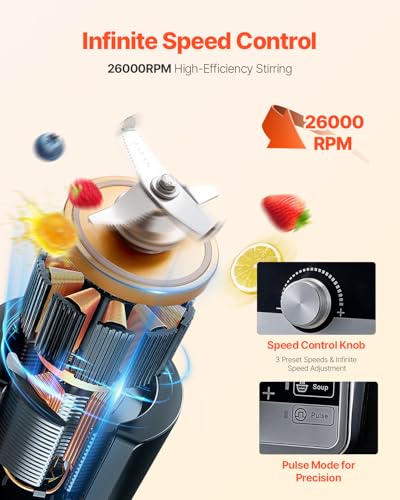 Image of VEVOR Blender for Smoothies, 85 oz 1400W, Professional Blender with Powerful Motor, Multi-Functional Food Processing with Noise Cover for Smoothie /Milkshake /Juice, Fits for Kitchen