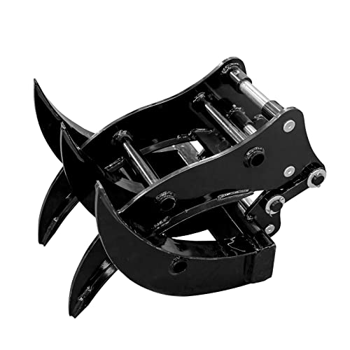 Hengwang Wide Backhoe Wood Grabber, Mini Excavator Wood Grabber, Hydraulic Tilt Backhoe & Excavator Attachment, Span: 90Mm/3.54In, Hole Diameter: 25Mm/0.98In, Center Wheelbase: 90Mm/3.54In #TOP1