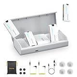 7RYMS iRay DW40 Microfone sem fio de 4 canais para câmeras, filmadoras, iPhones, telefones Android, lapela sem fio, cancelamento de ruído, alcance de 200 metros, funcionamento de 12,5H, microfone Lav