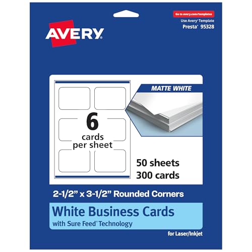 Avery Printable Rectangle Rounded Corner Cards image (2x3.5)
