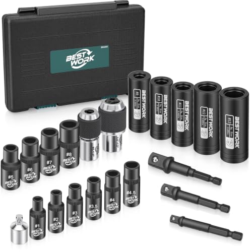 Image of 21pcs Tap Socket Set, 1 /4 inch, 3 /8 inch & 1 /2 inch Square Drive Tap Socket