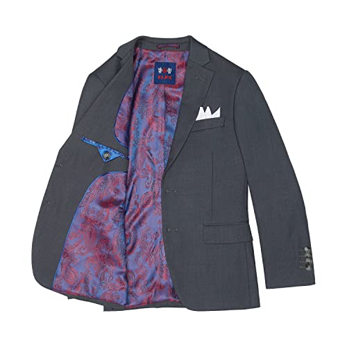 Elpa Elpa Boys Suit 5 Pieces Little Boy And Big Boys Formal Suit Set (Boys Dark Gray Suit Size 16) #TOP3