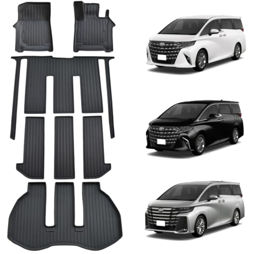 REJEEKAR 新型トヨタ・アルファード/ ヴェルファイア40系 フロアマット&ラゲッジマット防水7枚セット ハイブリッド/ガソリン専用車専用 TPE素材使用 3D マット 滑り防止 防水 耐摩耗 お手入れ簡単 Alphard VELLFIRE 40系フ